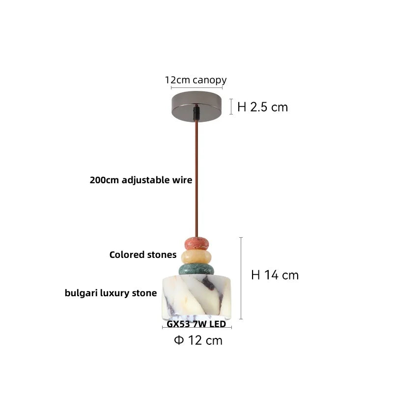 DecorBites™ LED Pendant Light Fixture Modern Luxury Stone Hanging Lamp