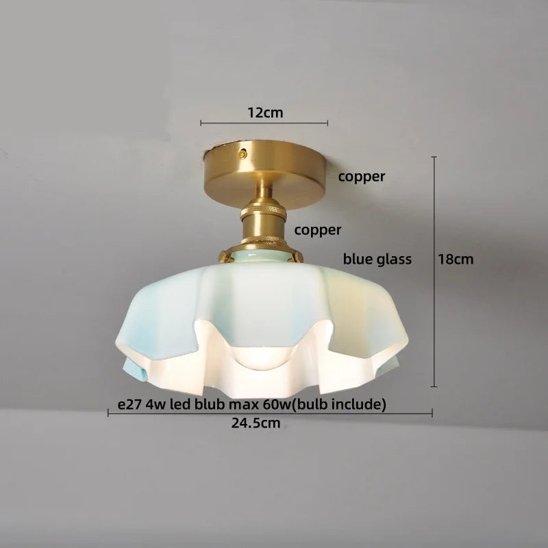 DecorBites™ Amber Glass LED Ceiling Lamp Nordic Modern Simple Indoor Lighting
