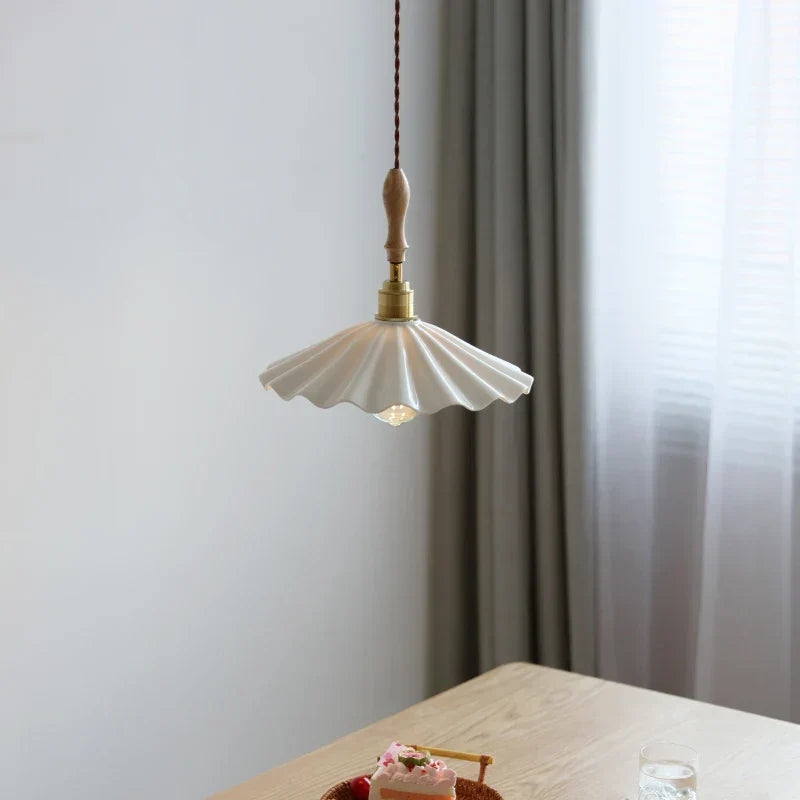 DecorBites™ Ceramic LED Pendant Light: 30CM, Home Decor, Bedroom, Living Room, Dinning, Wood & Copper Socket