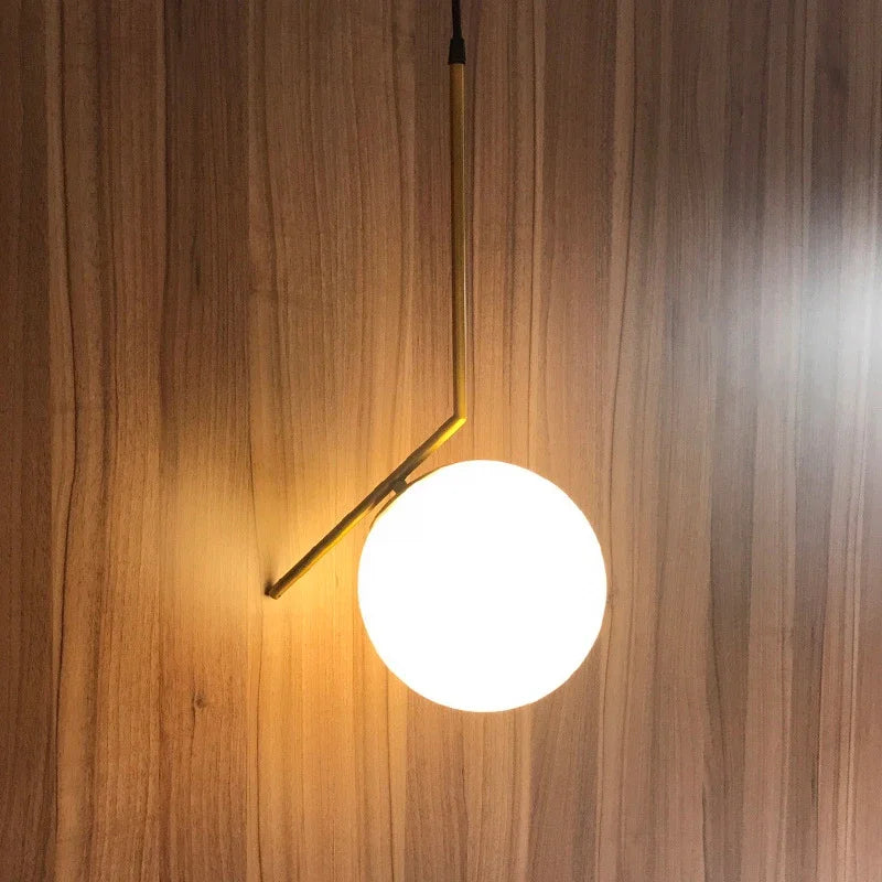 DecorBites™ Glass Ball Pendant Light Fixture Iron Luminaire Chandelier
