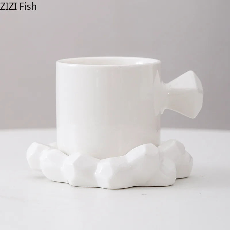 DecorBites™ Bowknot Decor Porcelain Cup & Saucer Set - Elegant Coffee Mug for Dining Table