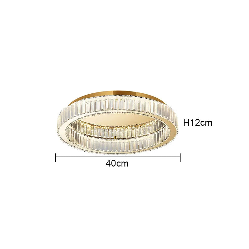 DecorBites™ Crystal Circle Ceiling Chandelier: Modern LED Indoor Lighting for Living Room, Bedroom & Study