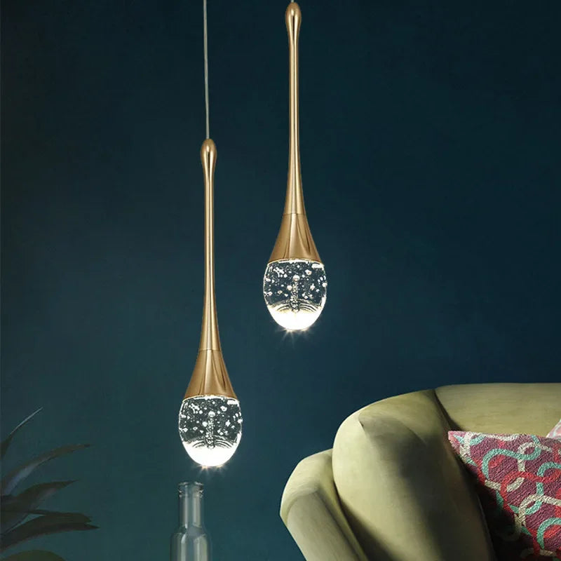 DecorBites™ Bubble Crystal Chandelier Hanging Lamp: Modern LED Pendant Lights for Home Decor