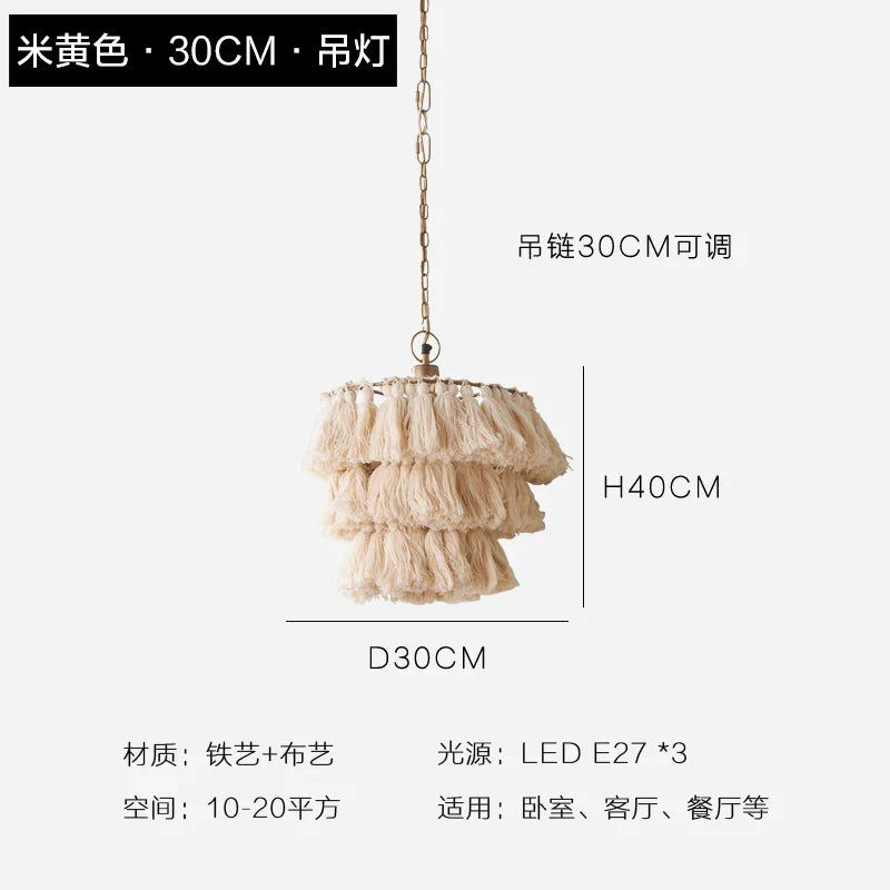 DecorBites™ Bohemian Chandelier Tassel Light Chain Pendant LED Suspension Light