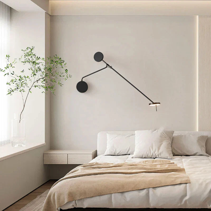 DecorBites™ Black LED Wall Reading Light for Bed Bedroom Living Room Office
