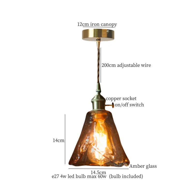 DecorBites™ Clear Glass LED Pendant Light for Bedside Living Dining Decor