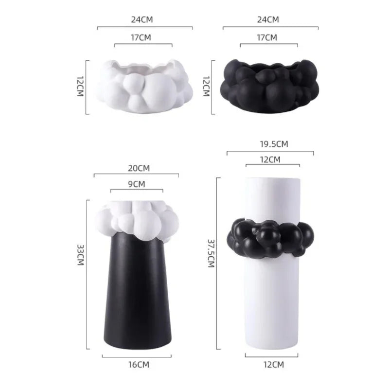 DecorBites™ Abstract Patchwork Ceramic Vase Bubble Flower Pot Home Decor