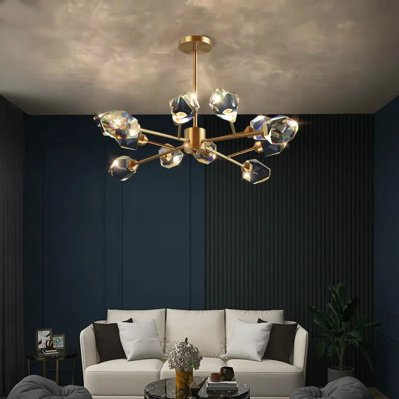 DecorBites™ Copper LED 3-Light Dimmable Crystal Chandelier