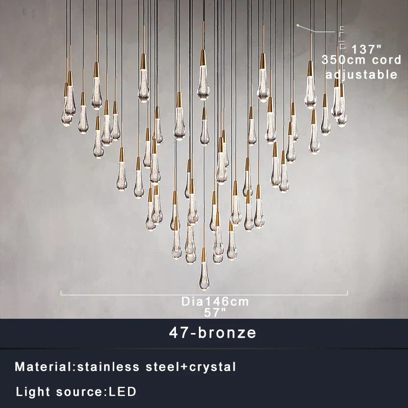 DecorBites™ Crystal Ceiling Pendant Lights for Dining Room, Luxury Designer Foyer Decor Lighting