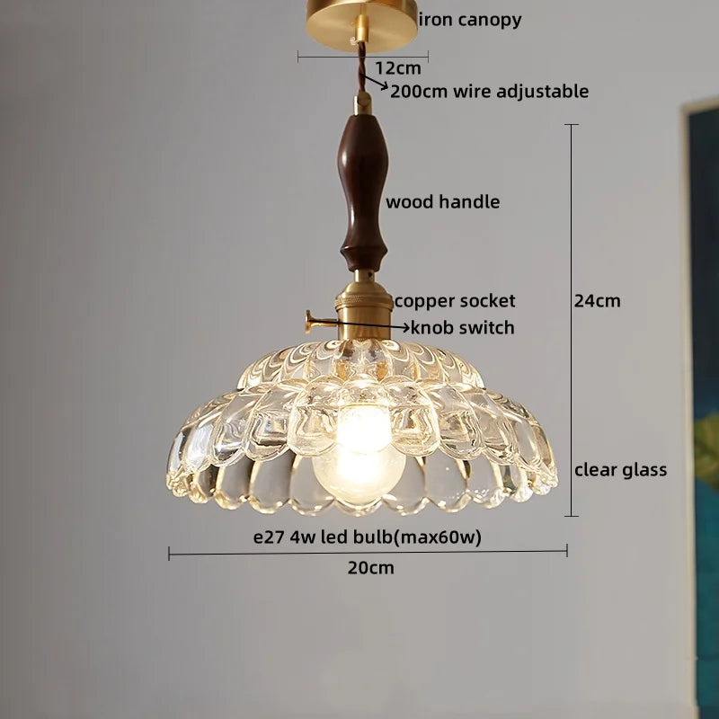 DecorBites™ LED Pendant Lamp Elegant Copper Glass Modern Style Hanging Light Fixtures