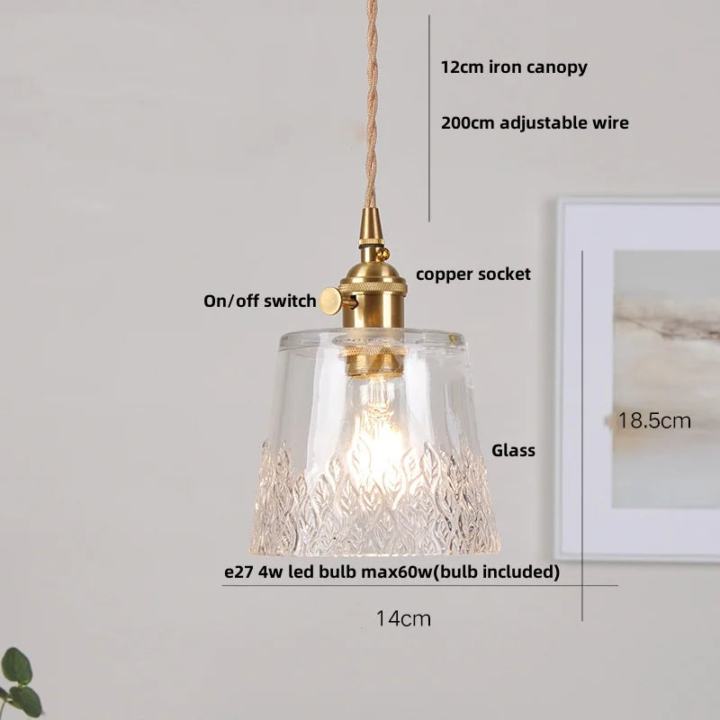 DecorBites™ Clear Glass LED Pendant Light - Modern Nordic Design - Adjustable Hanging Lamp