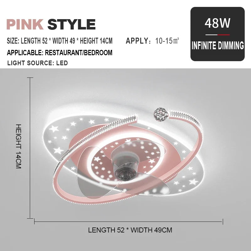 DecorBites™ Ceiling Fan Light with 360° Rotation - Quiet & Stylish for Home Décor