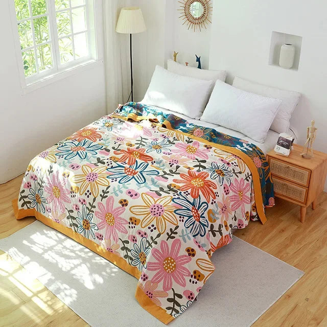 DecorBites™ Cotton Leisure Blanket: Luxury Soft Blanket for Summer, Single/Double Bedspread, Sofa Towel - Nordic Home Decor
