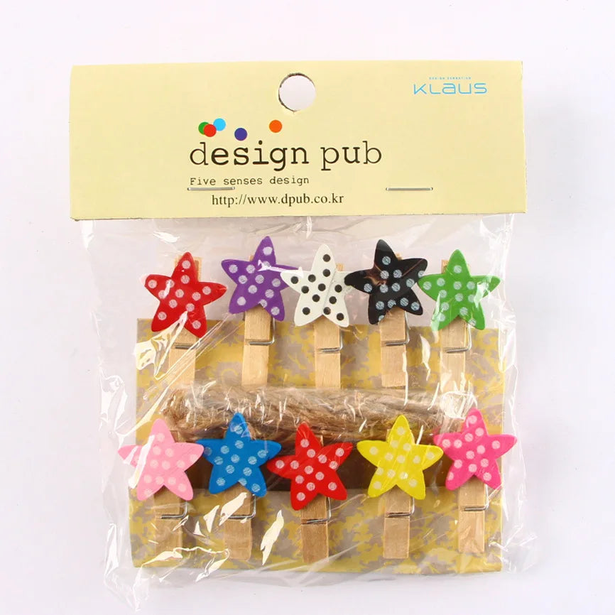 DecorBites™ 50-Piece Mini Wooden Clips for Photos Crafts, 25mm Small Clothespin Decoration