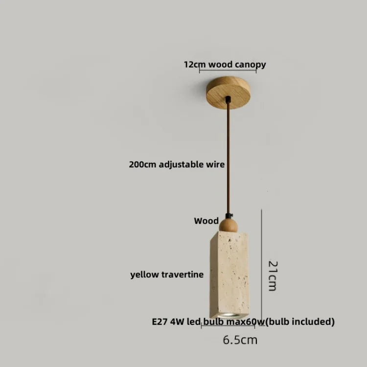 DecorBites™ Glass Ball LED Pendant Lamp for Coffee Living Dining Room with Natural Wood and Stone