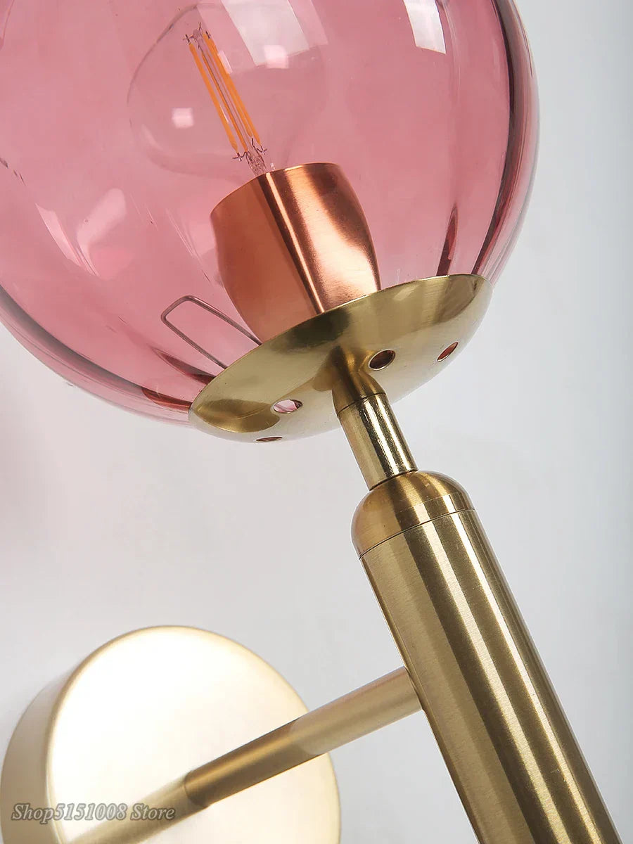 DecorBites™ Glass Ball LED Wall Lamp Modern Bedroom Beside Light Fixture