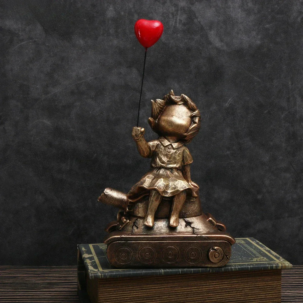 DecorBites™ Balloon Girl Tank Art Figure Resin Statues Collection for Interior Decor