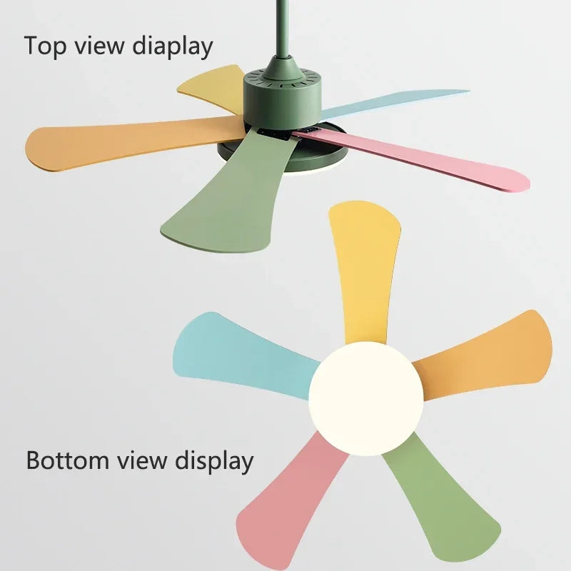 DecorBites™ 48" Bedroom Restaurant Ceiling Fan with 5 Wood Blades, DC Motor, LED Light, Remote