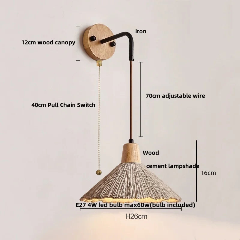 DecorBites™ LED Wall Light Fixture with Pull Chain Switch - Modern Nordic Design