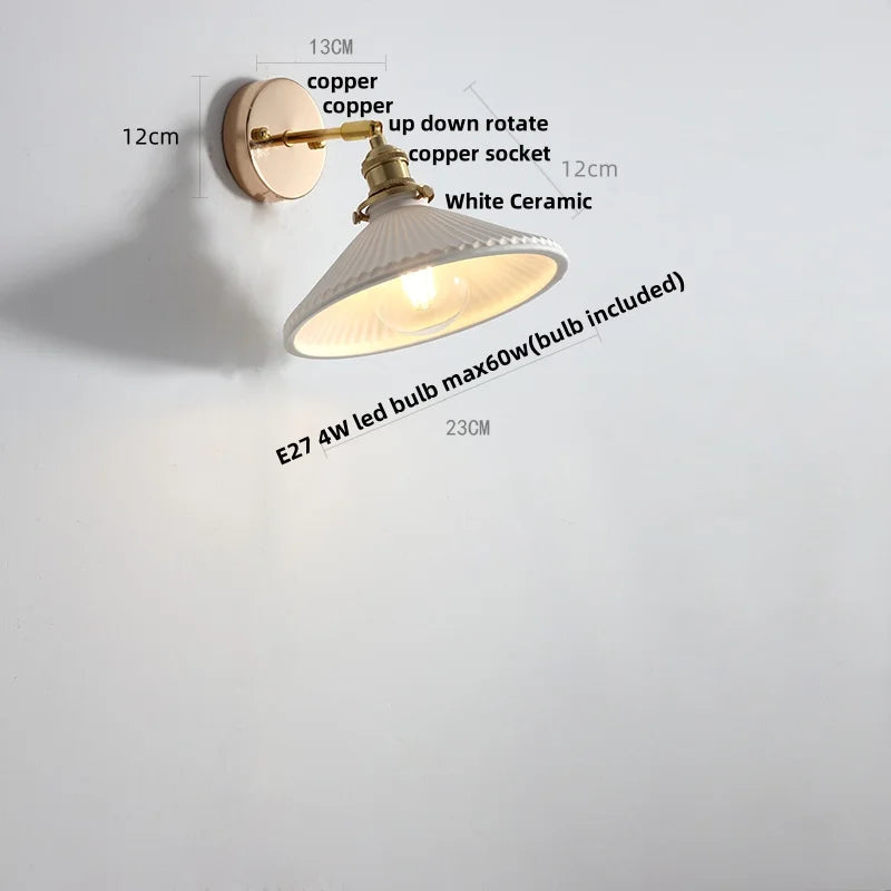 DecorBites™ Ceramic LED Wall Lights with Pull Chain Switch for Bathroom Mirror