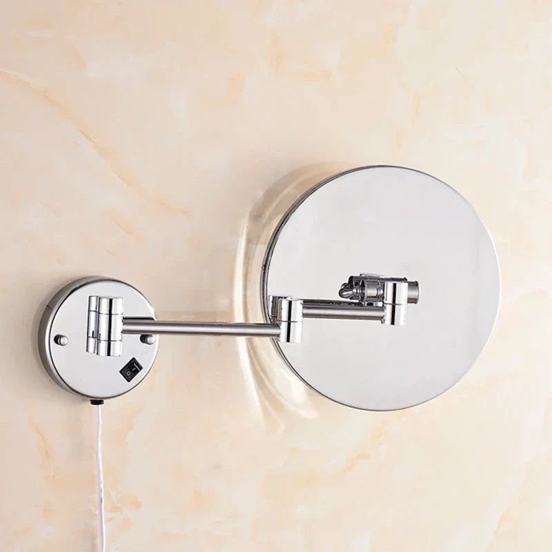 DecorBites™ LED Makeup Mirror 8" Round Wall Mounted Magnifying Bathroom Mirror