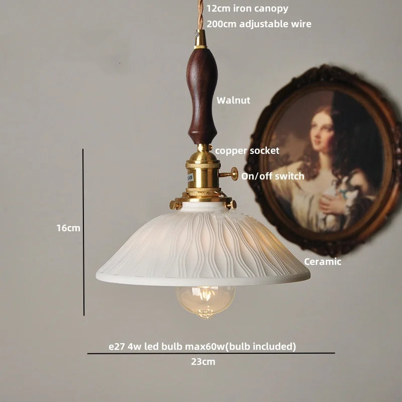 DecorBites™ Ceramic LED Pendant Light Fixture for Home Decor Minimalism Hanging Lamp