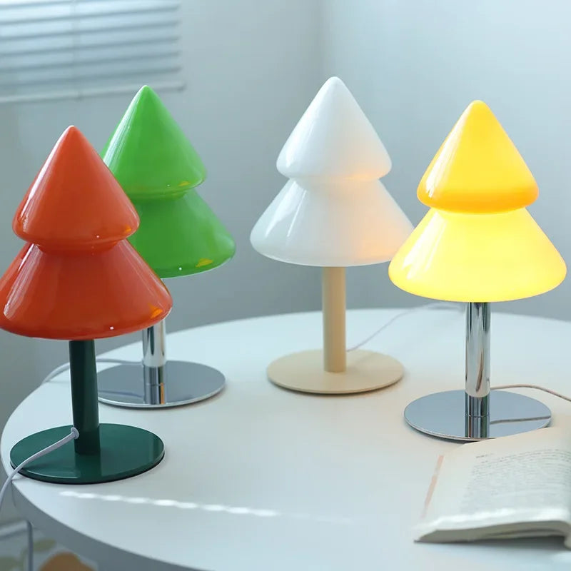 DecorBites™ Christmas Tree Glass Table Lamp for Living Room & Bedroom Decor