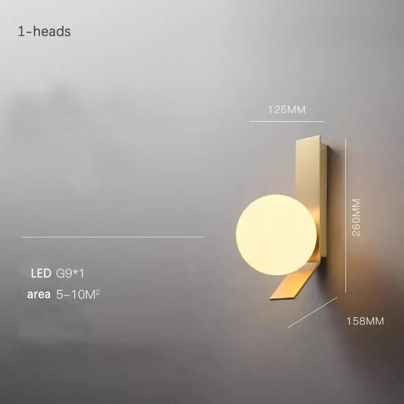 DecorBites™ Glass Ball Nordic Wall Lamp for Living Room Bedside Study Balcony