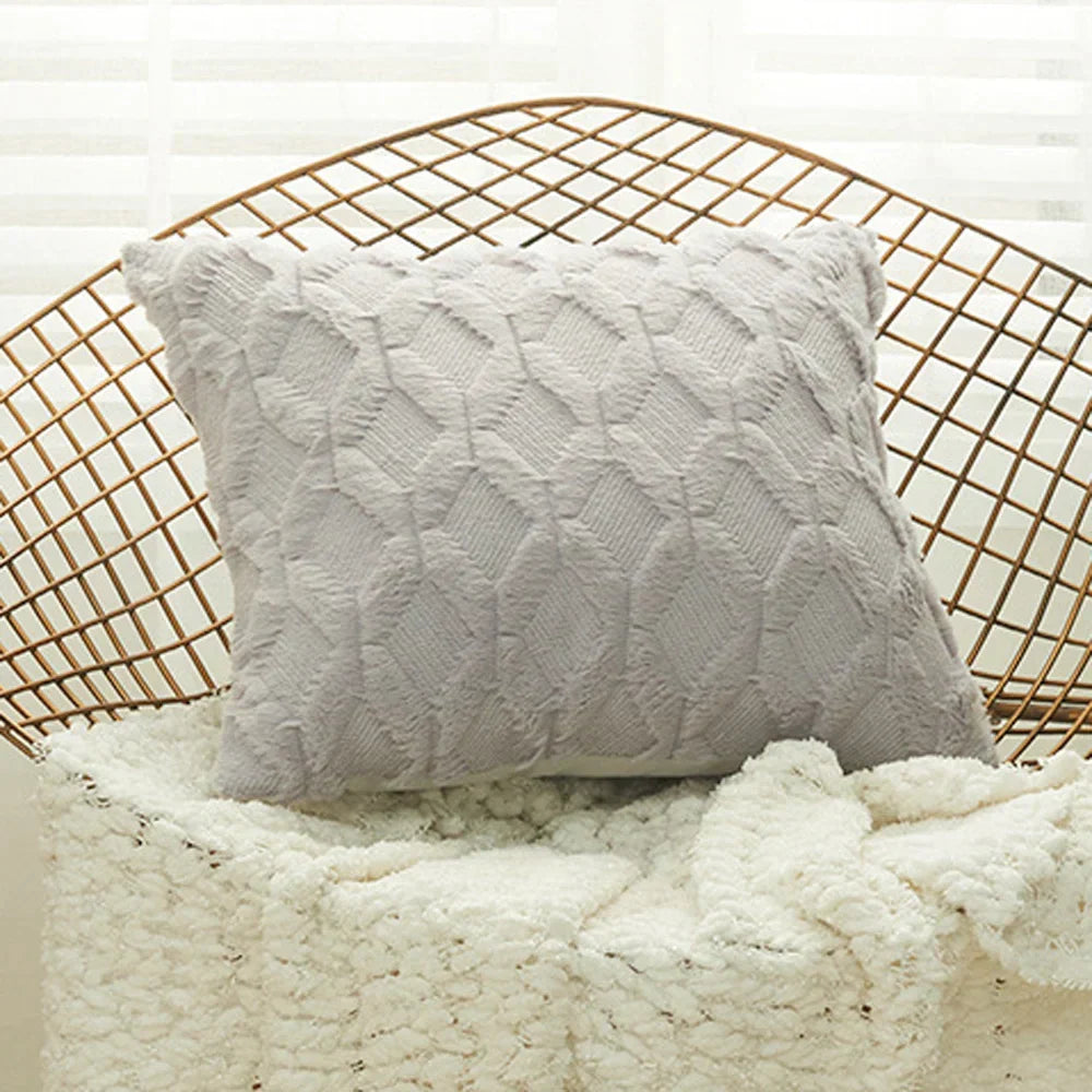 DecorBites™ Embroidered Diamond Cushion Cover for Modern Living Room Decor