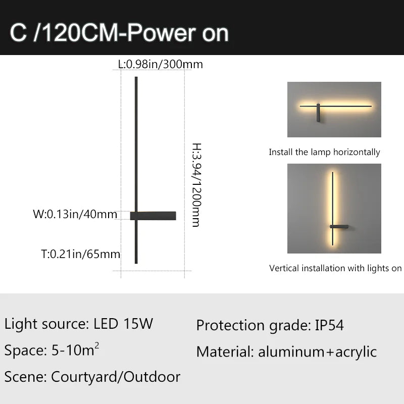 DecorBites™ Aluminum Outdoor Wall Sconce IP54 Waterproof Light Fixture for Porch and Patio
