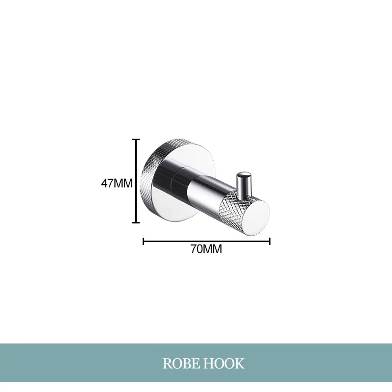DecorBites™ Bathroom Essentials Set: Towel Bar, Toilet Paper Holder, Bathrobe Hook, Soap Dish, Toilet Brush