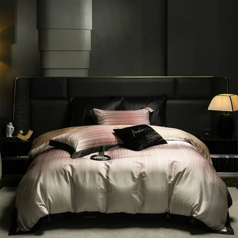 DecorBites™ Light Luxury Lyocell Cotton Bedding Set: Soft Silky Sleep Naked Duvet, Sheet & Pillowcases