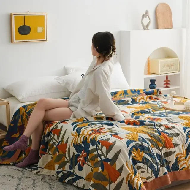 DecorBites™ Cotton Leisure Blanket: Luxury Soft Blanket for Summer, Single/Double Bedspread, Sofa Towel - Nordic Home Decor