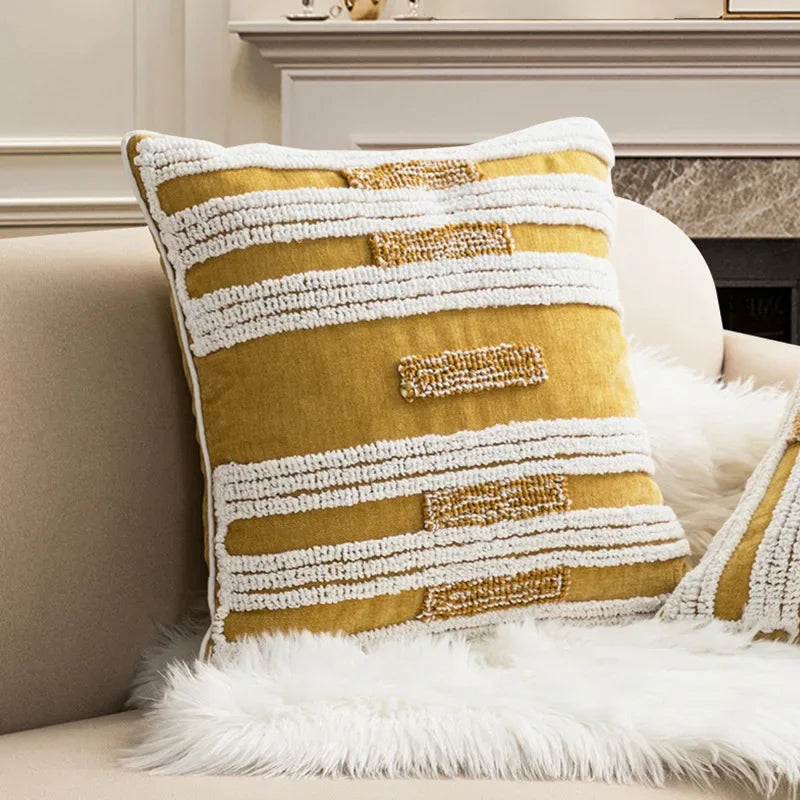 DecorBites™ Geometric Tufted Plush Cushion Cover for Stylish Home Decor