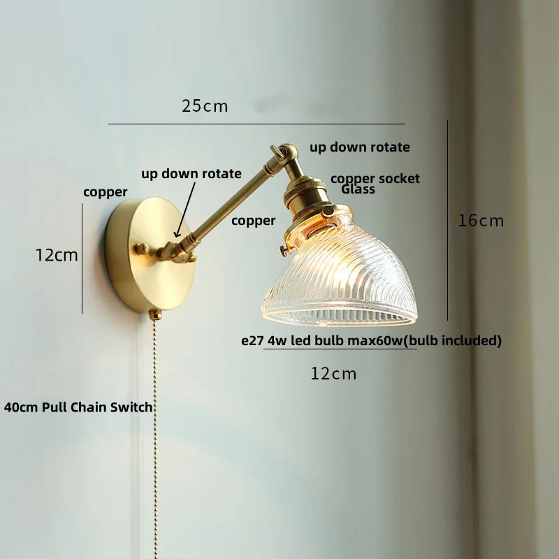 DecorBites™ LED Glass Wall Light Fixture Up Down Rotate Modern Living Room Bar