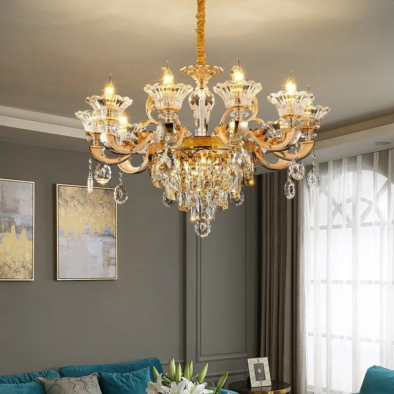 DecorBites™ Crystal Chandelier Ceiling Light for Living, Dining, and Bedroom