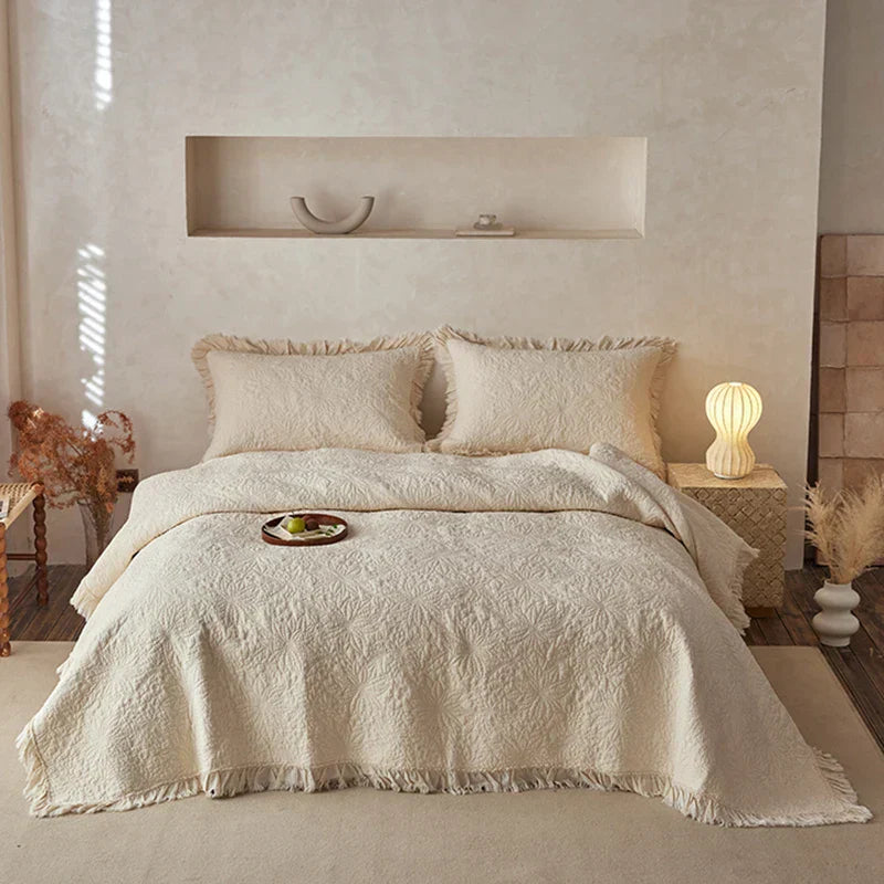 DecorBites™ Cotton Quilted Bedspread Set with Pillowcase - Versatile & Summer-Ready