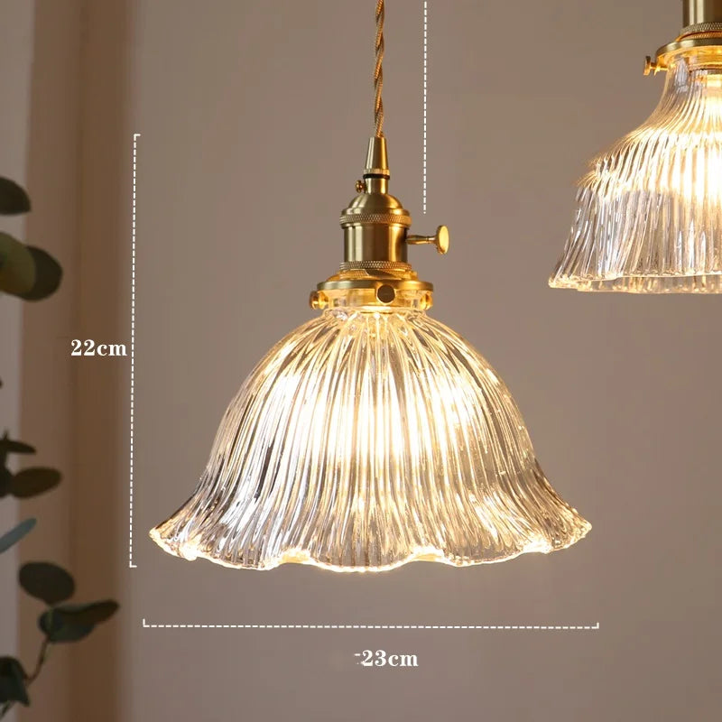 DecorBites™ Diamond Amber Glass LED Pendant Lights - Nordic Modern Hanging Lamp
