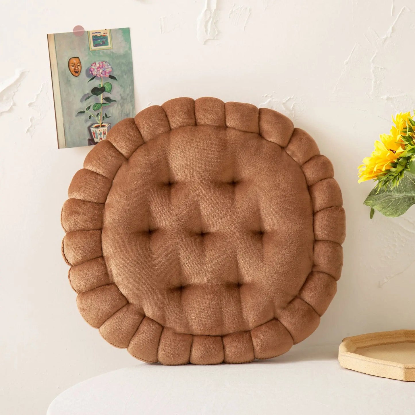 DecorBites™ Cookie Biscuit Cushion Soft Throw Pillow for Living Room Chair