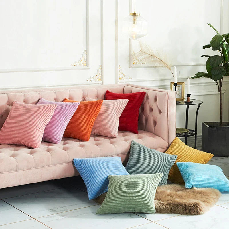 DecorBites™ Corduroy Striped Cushion Cover 30-60cm Soft Comfortable Throw Pillow Case Home Decor