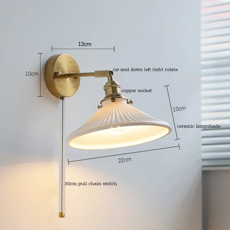 DecorBites™ Ceramic LED Wall Sconce Lamp for Bathroom Bedroom Living Room Mirror Lighting