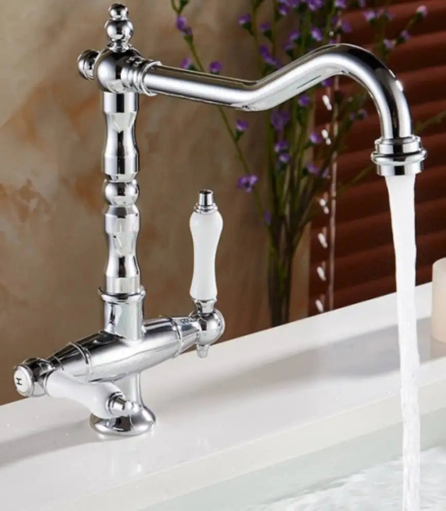 DecorBites™ Antique Brass Bathroom Faucet Set with Hand Shower