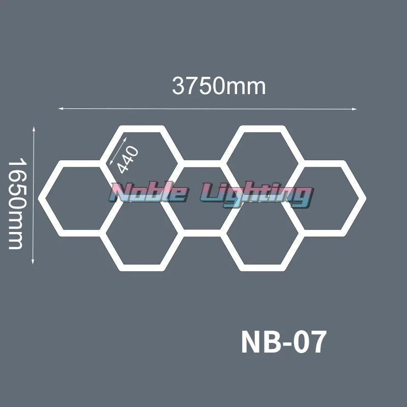 DecorBites™ Geometric LED Lights for Exhibition Car Detailing Garage Workshop - Polygonal Snowflake Theme