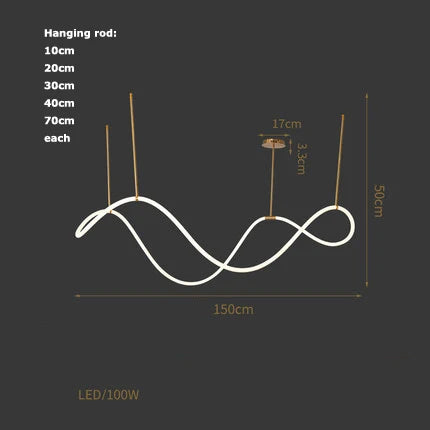 DecorBites™ Lines Chandelier: Modern Designer Lighting for Living Room, Dining, and Bar
