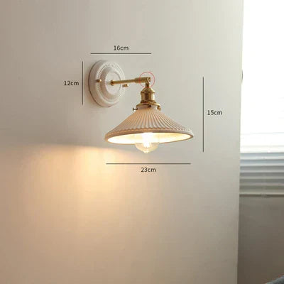 DecorBites™ Ceramic LED Wall Lights Fixture with Copper Arm for Bedroom Living Room