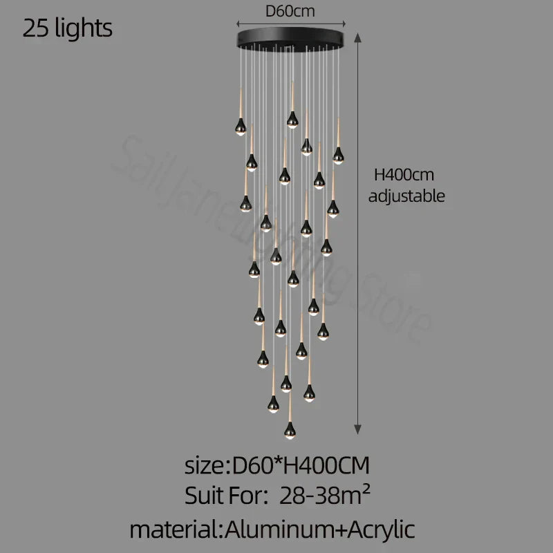 DecorBites™ Luxe Loft Chandelier: Nordic Modern Style for Living Room, Hotel, or Apartment
