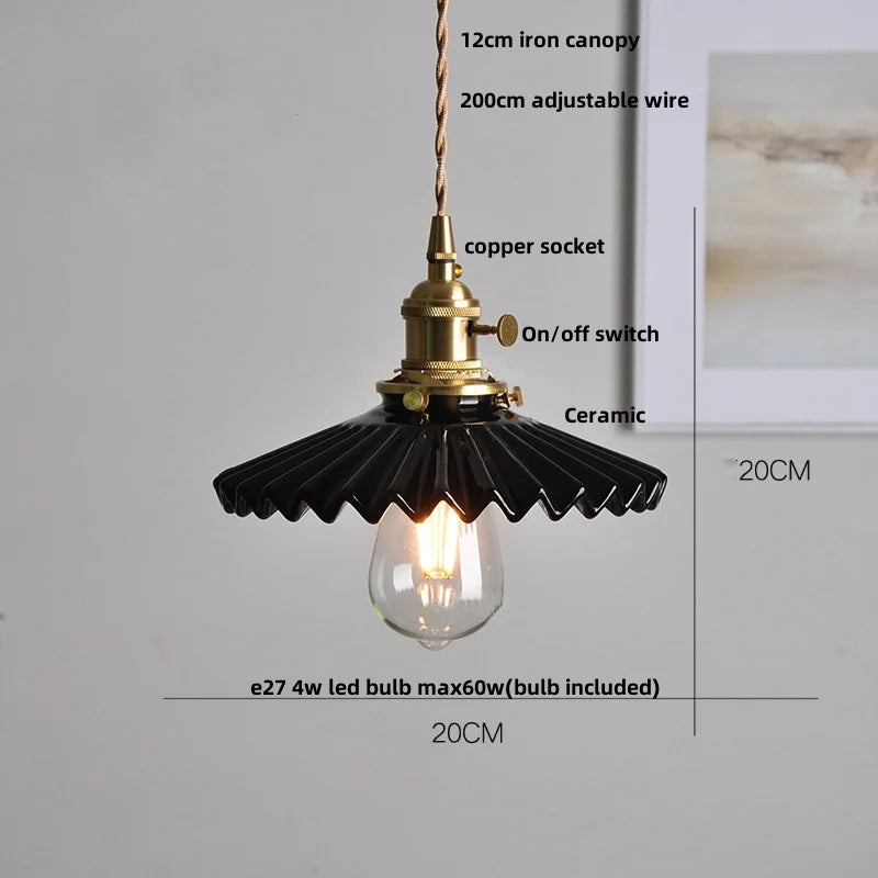 DecorBites™ Ceramic LED Pendant Light Fixture for Home Decor Minimalism Hanging Lamp