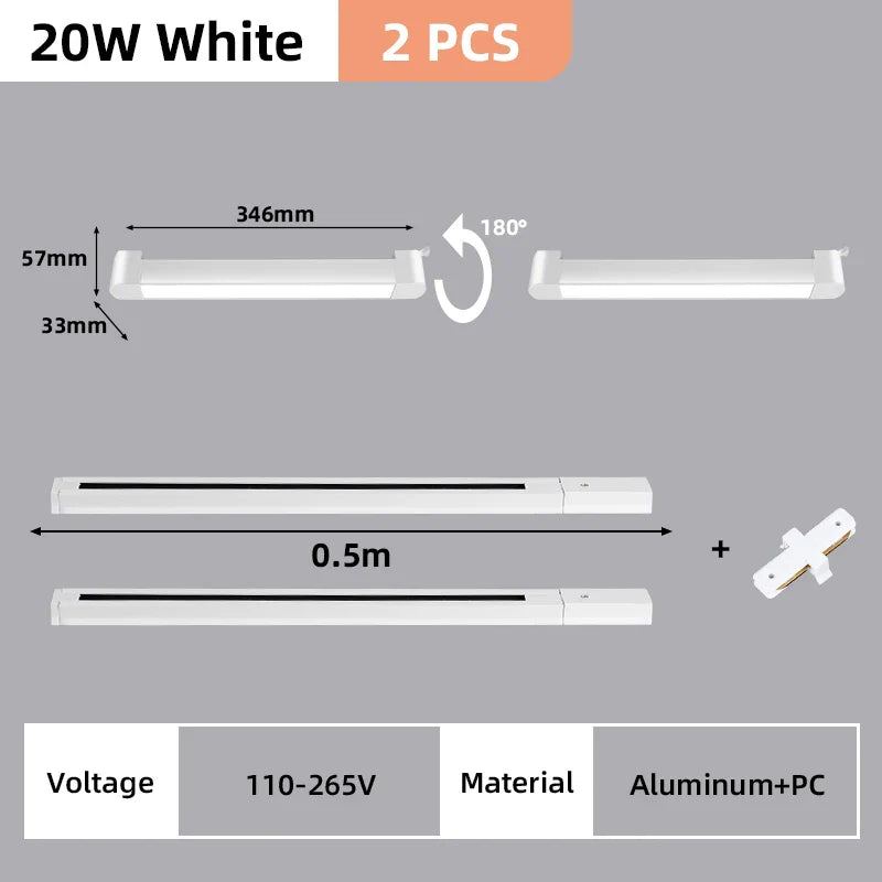 DecorBites™ LED Track Light Set: Rail Track Lamp, Floodlight, Chandelier for Home Decor.