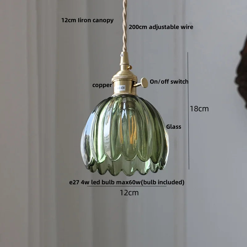 DecorBites™ Clear Glass Copper Pendant Lights Adjustable Modern Wire Nordic Vanity Light