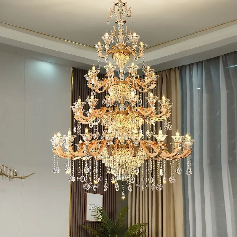 DecorBites™ Crystal Chandelier Ceiling Light for Living, Dining, and Bedroom
